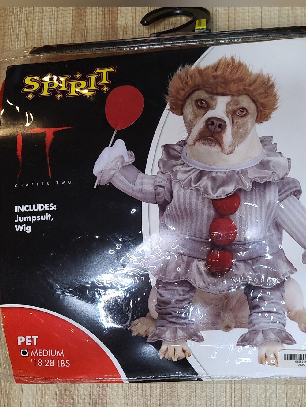 Spirit Pennywise Dog Costume NWT M